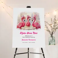 Hottie Shots Club Flamingo Bachelorette Welcome Foam Board