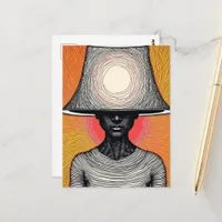The Lampshade Hat Lady Postcard