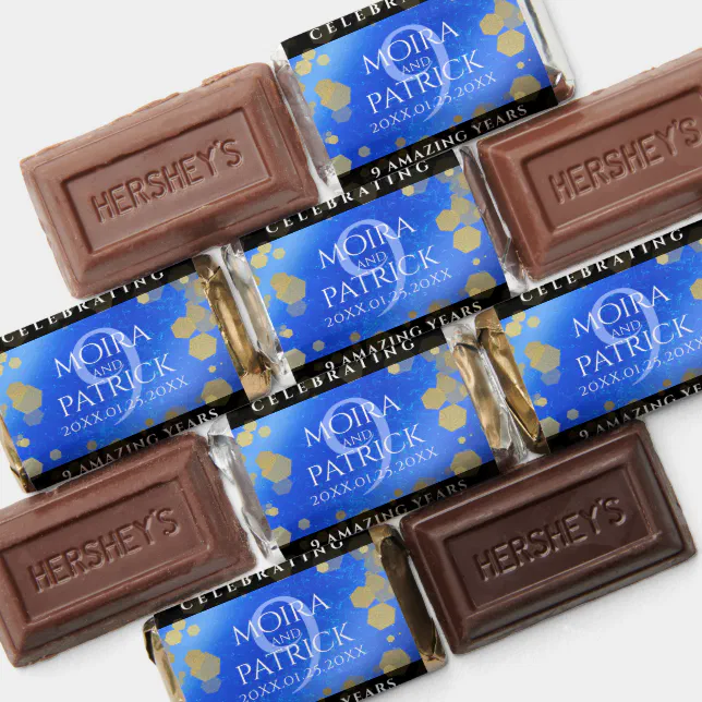 Elegant 9th Lapis Lazuli Wedding Anniversary Hershey's Miniatures