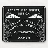 Gothic Black White Floral Seance Board Mouse Pad