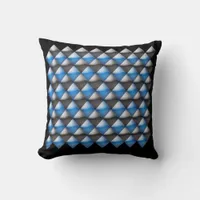 Pillow - Blue and Black 3-D Diamonds