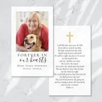 Forever in Our Hearts Photo Funeral Prayer Card