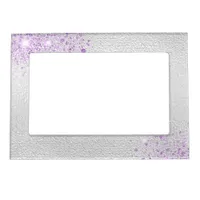 Silver purple glitter magnetic frame