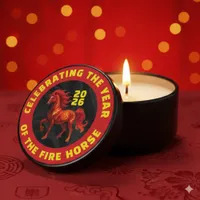 Stunning Chinese Year of the Fire Horse 2026 Mini Candle Favors