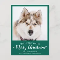 Pet Photo Personalized Dog Lover Merry Christmas   Postcard