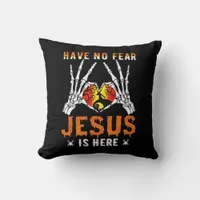 Jesus Is Heart Skeleton Hand Minimal Design Throw Pillow