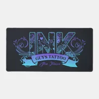 Ink Typography Tattoo Artist Lavender/Aqua ID815 Desk Mat