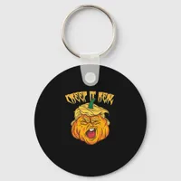 Crazy Halloween Pumpkin Trumpkin Costume Keychain