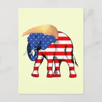 Trump Bad Hair Republican Elephant, ZSSG Postcard