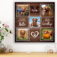 Rustic Pet Memorial Personalized 5 Photo Collage F Faux Canvas Print