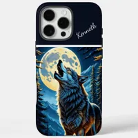 Moonlit Forest and Howling Wolf iPhone 16 Pro Max Case