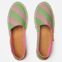 Stylish Pretty Elegant Ombre Green Pink Summer Espadrilles