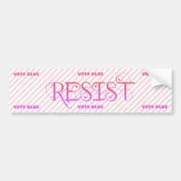 Resist Pink Stripes Bumper Sticker