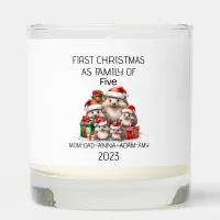 First Christmas Family of Five Hedgehogs Scented Candle