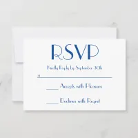 Create Your Own Deep Blue and White RSVP