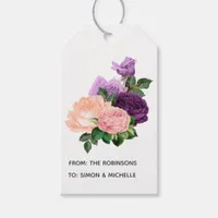 Peach Pink and Lavender Purple Floral Gift Tags