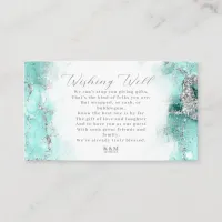 Marble Glitter Wishing Well V3 Teal ID644 Enclosure Card