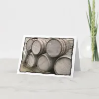 Rustic Wooden Barrels Card