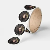Modern Graduation Personalized Graduate Photo Classic Round Sticker