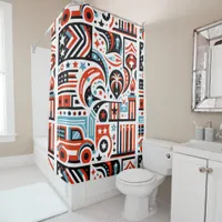4th of July Generative Pattern Shower Curtain