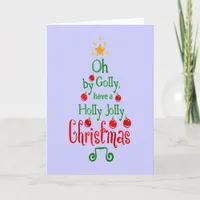Holly Jolly Christmas Typography Classic Song, ZSG Holiday Card