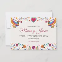 Fiesta Colorful Flowers Botanical Spanish Wedding Save The Date