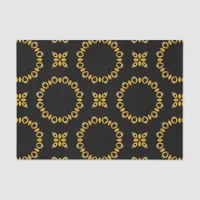 Sparkly Shiny Luxury Elegant Gold & Black Pattern Tissue Paper