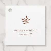 Rustic Terracotta Simple Modern Botanical Wedding Favor Tags