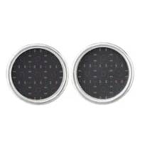 Stars And Unique Spaceship Pattern Cufflinks