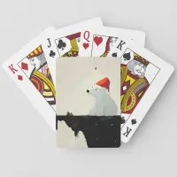 Santa Polar Bear Poker Cards