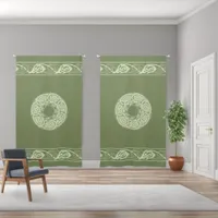 Celtic Knotwork Fish in Green Blackout Curtains