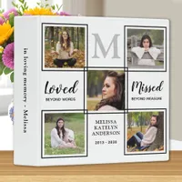 Personalized Memorial In Loving Memory Photo Album 3 Ring Binder