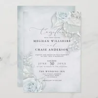 Wedding | Beautiful Pale Blue Roses Invitation