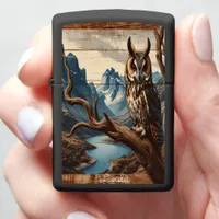 Long-Eared Owl Twilight Hunter of the Cliffs Zippo Lighter