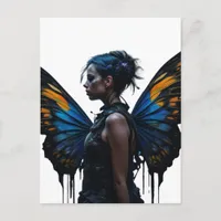 Woman with butterfly wings postcard