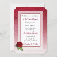 Red Rose Themed Wedding Invites