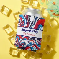 Fourth of July | Stars and Stripes Personalized Can Cooler