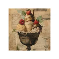 Ice cream Sundae Collage  Wood Wall Art