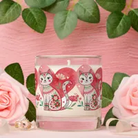 Cute Boho Valentine Cat Scented Candle