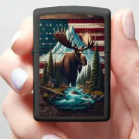 Bull Moose In The Wild Zippo Lighter