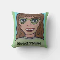 Pop Art Cartoon Girl My Personality  Throw Pillow