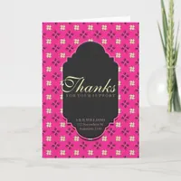 Pink Thanks for Support Floral Pattern Card