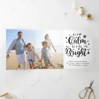 Funny All is Not Calm Photo Collage  Tri-Fold Holiday Card