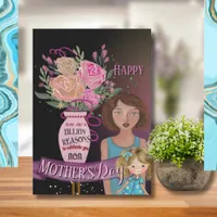 Whimsical Mother Daughter Watercolor Flowers Holiday Card