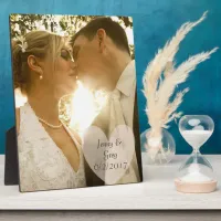 Wedding Photo Plaque with Heart & Wedding Date