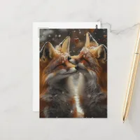 Red Fox in Love Postcard