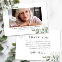 Photo Sympathy Eucalyptus Funeral  Thank You Card