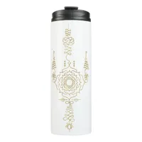 *~* Gold Glitter Crown Chakra Totem White Thermal Tumbler