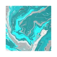 Turquoise and Teal Marble Fluid Art  