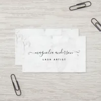 Lash Artist Minimalist Marble Business Card